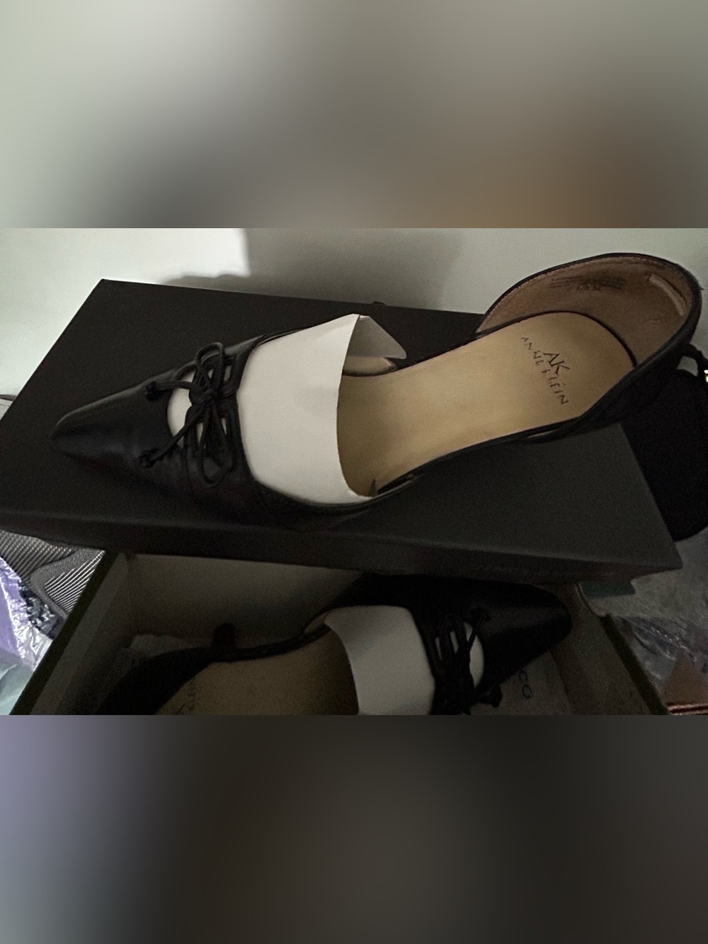 Women's Black Leather Slip-On Shoes
